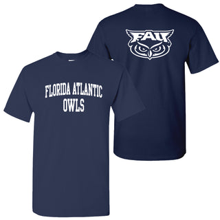 Florida Atlantic University Owls Front Back Print Short Sleeve T Shirt - Navy