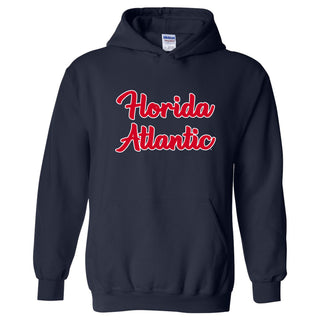 Florida Atlantic University Owls Basic Script Heavy Blend Hoodie - Navy