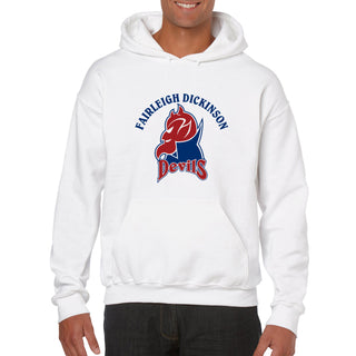 Fairleigh Dickinson University Devils Arch Logo Heavy Blend Hoodie - White