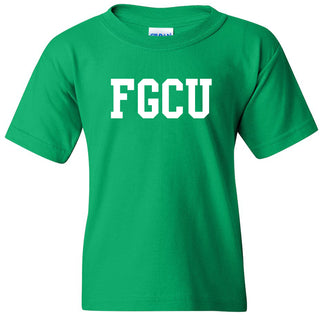 Florida Gulf Coast University Eagles Basic Block Youth Short Sleeve T Shirt - Kelly Green