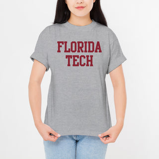 Florida Tech Panthers Basic Block T Shirt - Sport Grey