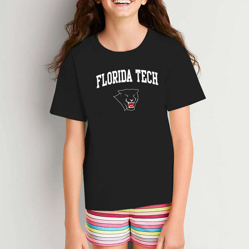 Florida Institute of Technology Panthers Arch Logo Youth T Shirt - Black