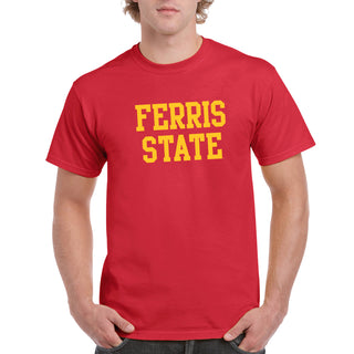 Ferris State University Bulldogs Basic Block Short Sleeve T Shirt - Red