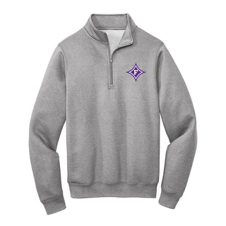 Furman Paladins Primary Logo Left Chest 1/4 Zip Sweatshirt - Athletic Heather