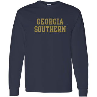 Georgia Southern University Eagles Basic Block Cotton Long Sleeve T-Shirt - Navy