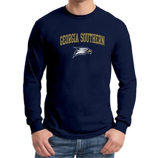 Georgia Southern University Eagles Arch Logo Cotton Long Sleeve T-Shirt - Navy