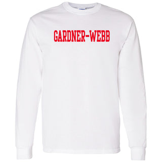 Gardner-Webb University Bulldogs Basic Block Cotton Long Sleeve T Shirt - White