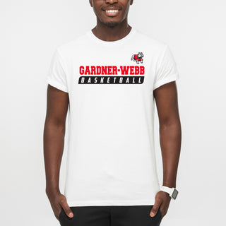 Gardner-Webb University Bulldogs Basketball Slant Basic Cotton Short Sleeve T Shirt - White