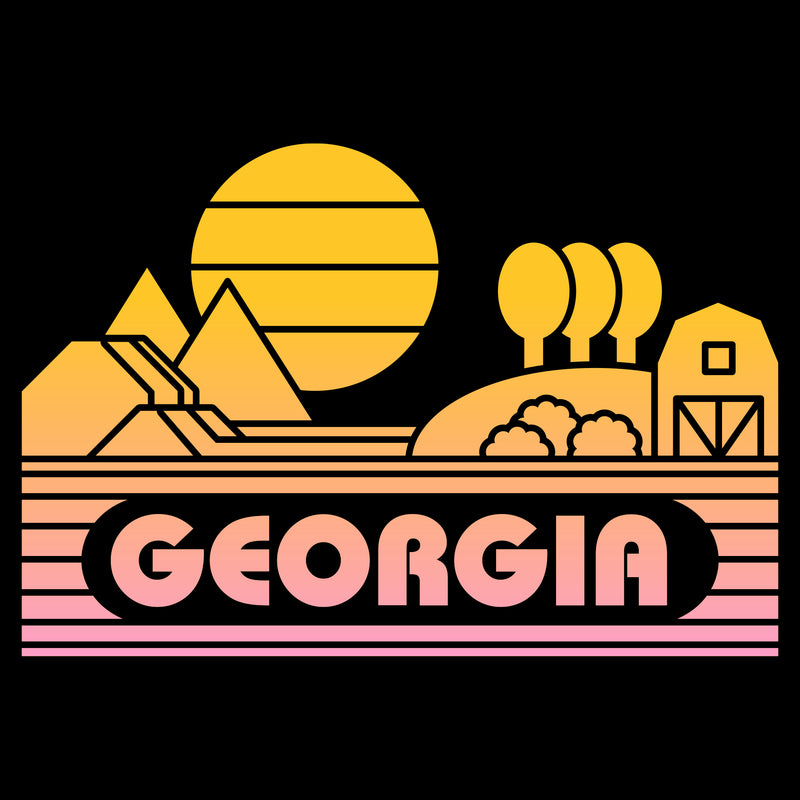 Georgia Groovy Sunset T-Shirt - Black