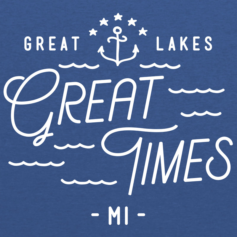 Great Lakes Great Times Michigan Triblend T Shirt - Vintage Royal