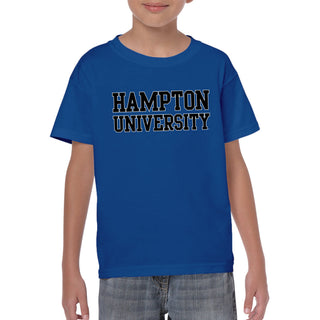 Hampton University Pirates Basic Block Youth Short Sleeve T Shirt - Royal