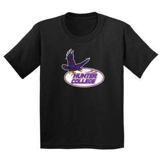 Hunter College Hawks Primary Logo Youth T Shirt - Black