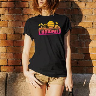 Hawaii Groovy Sunset T-Shirt - Black