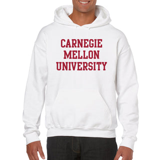 Carnegie Mellon University Tartans Basic Block Hooded Sweatshirt - White