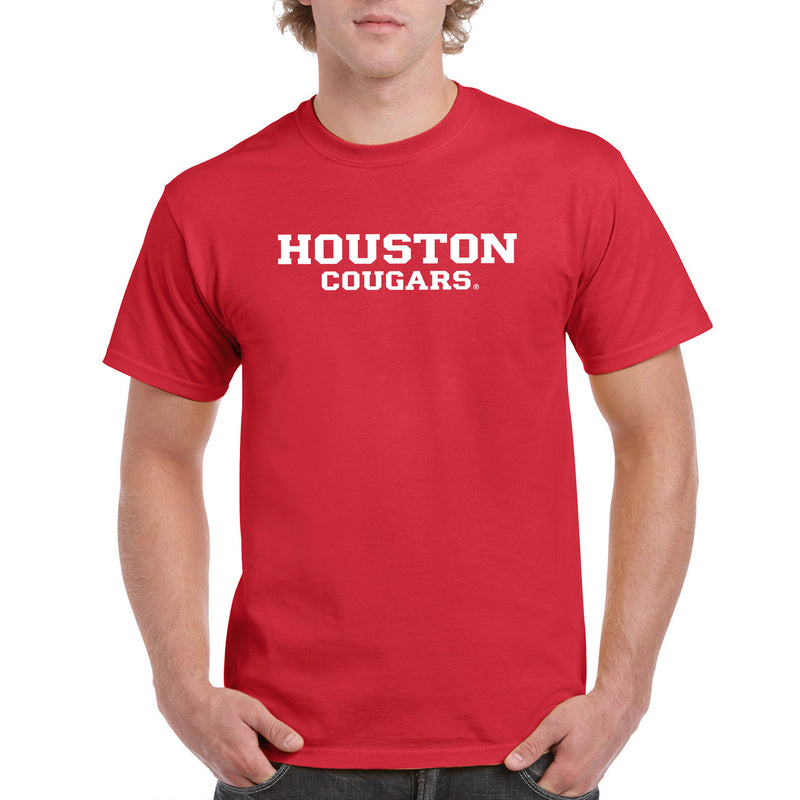 University of Houston Cougars Basic Block Short Sleeve T Shirt - Red