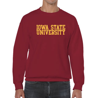 Iowa State University Cyclones Basic Block Crewneck Sweatshirt - Cardinal