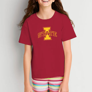 Iowa State University Cyclones Logo Youth Short Sleeve T Shirt - Cardinal