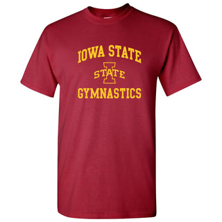 Iowa State University Cyclones Arch Logo Gymnastics Short Sleeve T Shirt - Cardinal