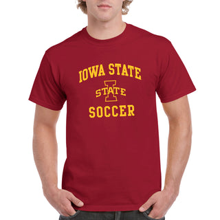 Iowa State University Cyclones Arch Logo Soccer Short Sleeve T Shirt - Cardinal