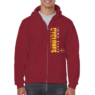 Iowa State University Cyclones Vertical Block Zip Hoodie - Cardinal