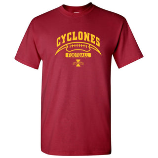 Iowa State University Cyclones Football Crescent Short Sleeve T Shirt - Cardinal