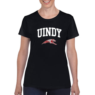 University of Indianapolis Greyhounds Arch Logo Cotton Women's T-Shirt - Black