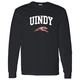 University of Indianapolis Greyhounds Arch Logo Cotton Long Sleeve T-Shirt - Black