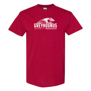 University of Indianapolis Greyhounds Primary Logo Cotton T-Shirt - Cardinal