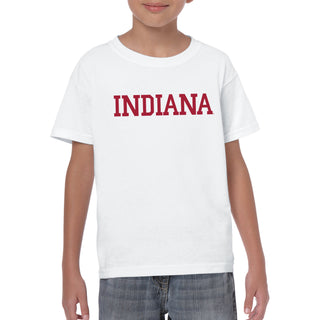 Indiana University Hoosiers Basic Block Youth Short Sleeve T-Shirt - White