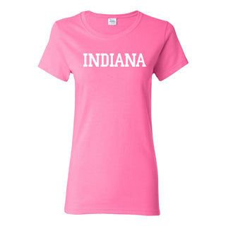 Indiana University Hoosiers Basic Block Women's Short Sleeve T-Shirt - Azalea