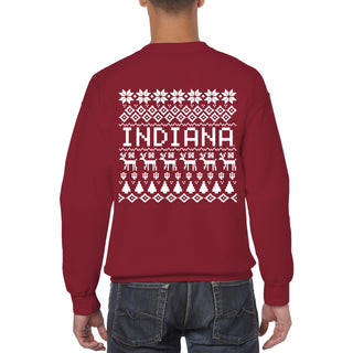 Indiana University Hoosiers Holiday Sweater Crewneck Sweatshirt - Cardinal