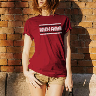 Indiana University Hoosiers Retro Underline Short Sleeve T Shirt - Cardinal