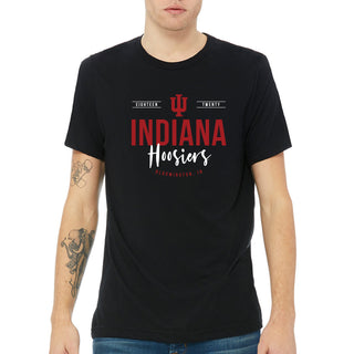 Indiana University Hoosiers Harbor Script Canvas Short Sleeve Triblend T-Shirt - Solid Black