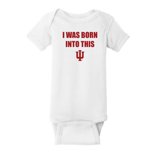 Indiana Hoosiers Born Into This Infant Creeper Bodysuit - White