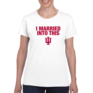 Indiana University Hoosiers I Married Into This Women's Short Sleeve T-Shirt - White