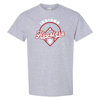 Indiana University Hoosiers Baseball Field T Shirt - Sport Grey