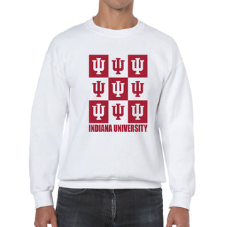 Indiana Hoosiers Checkerbox Crewneck Sweatshirt - White