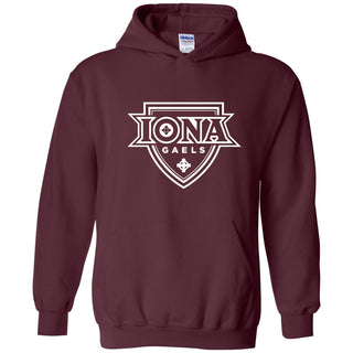 Iona University Gaels Primary Logo Heavy Blend Hoodie - Maroon