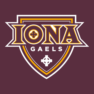 Iona University Gaels Front and Back Print Heavy Blend Hoodie - Maroon