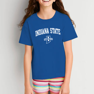 Indiana State University Sycamores Arch Logo Youth T Shirt - Royal