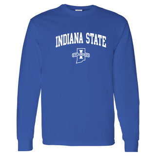 Indiana State University Sycamores Arch Logo Long Sleeve T Shirt - Royal