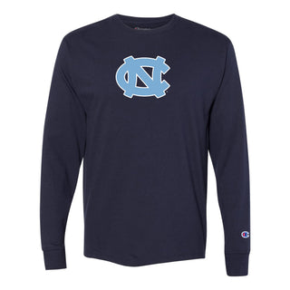 Interlocking UNC Logo Long Sleeve T-Shirt - Navy