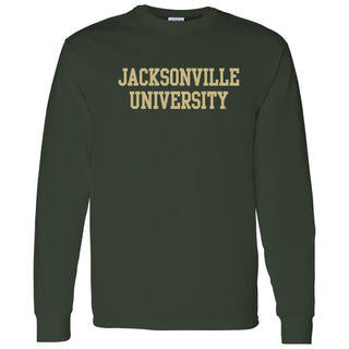 Jacksonville University Dolphins Basic Block Cotton Long Sleeve T-Shirt - Forest