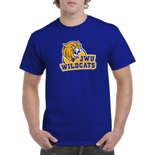 Johnson & Wales University Wildcats Arch Logo Short Sleeve T Shirt - Cobalt