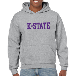 Kansas State University Wildcats Basic Block Cotton Hoodie - Sport Grey