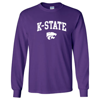 Kansas State University Wildcats Arch Logo Cotton Long Sleeve T-Shirt - Purple