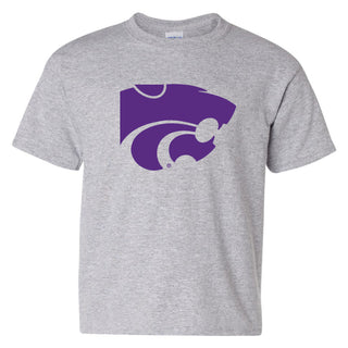 Kansas State University Wildcats Primary Logo Cotton Youth T-Shirt - Sport Grey