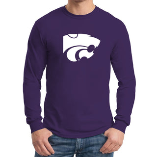 Kansas State University Wildcats Primary Logo Cotton Long Sleeve T-Shirt - Purple