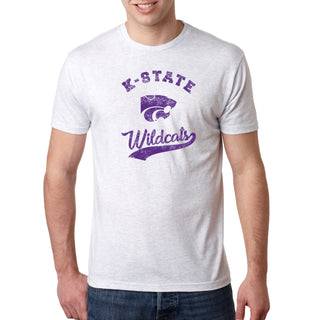 Kansas State University Wildcats Retro Script Triblend T-Shirt - Heather White