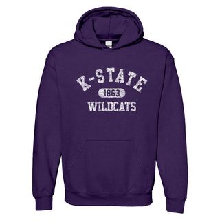 Kansas State University Wildcats Athletic Arch Logo Cotton Hoodie - Purple